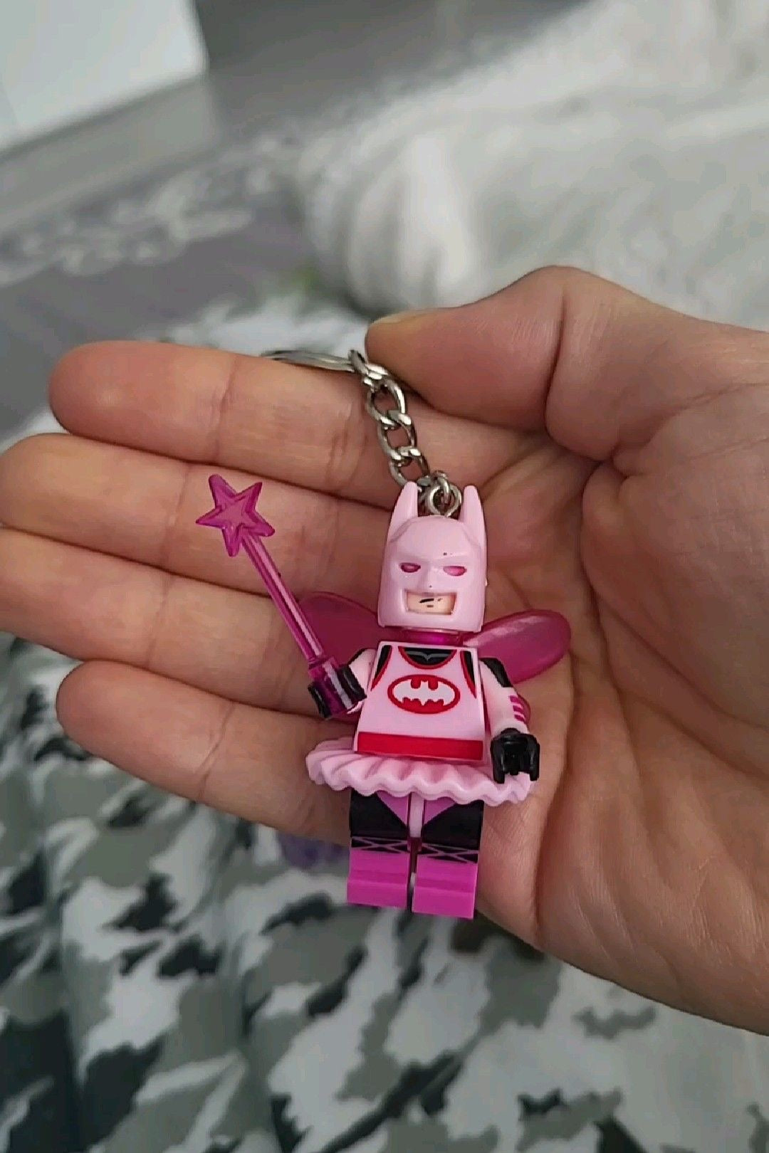 pink batman keychain