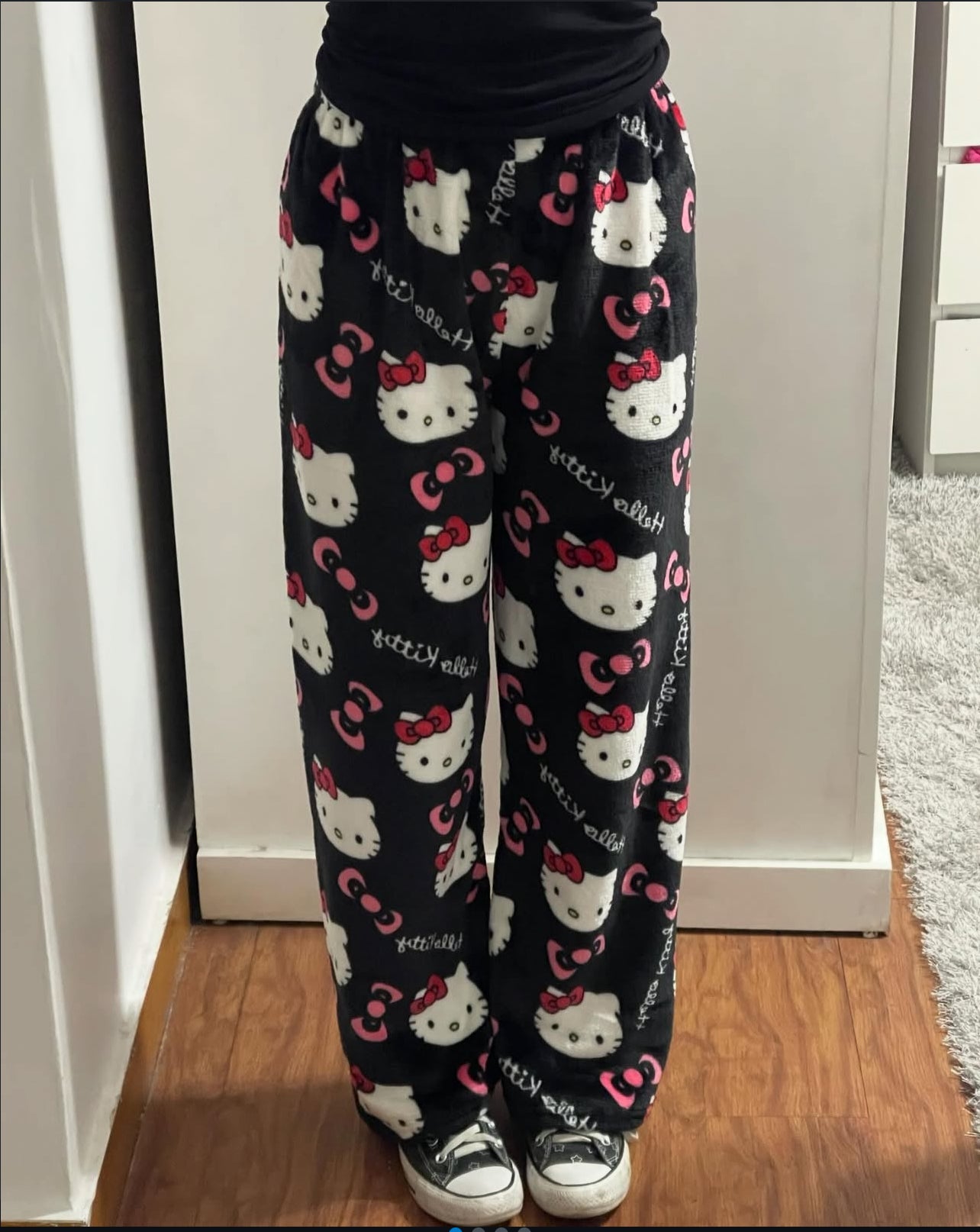 hello kitty black pj pants