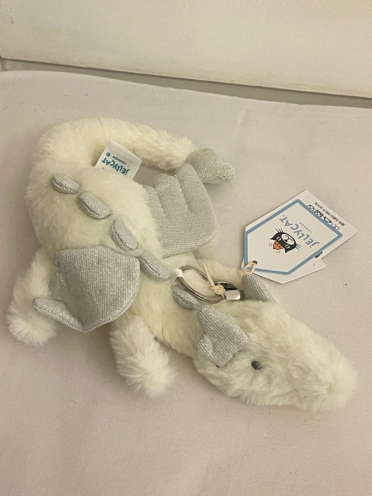 snow dragon jellycat keychain ❄️