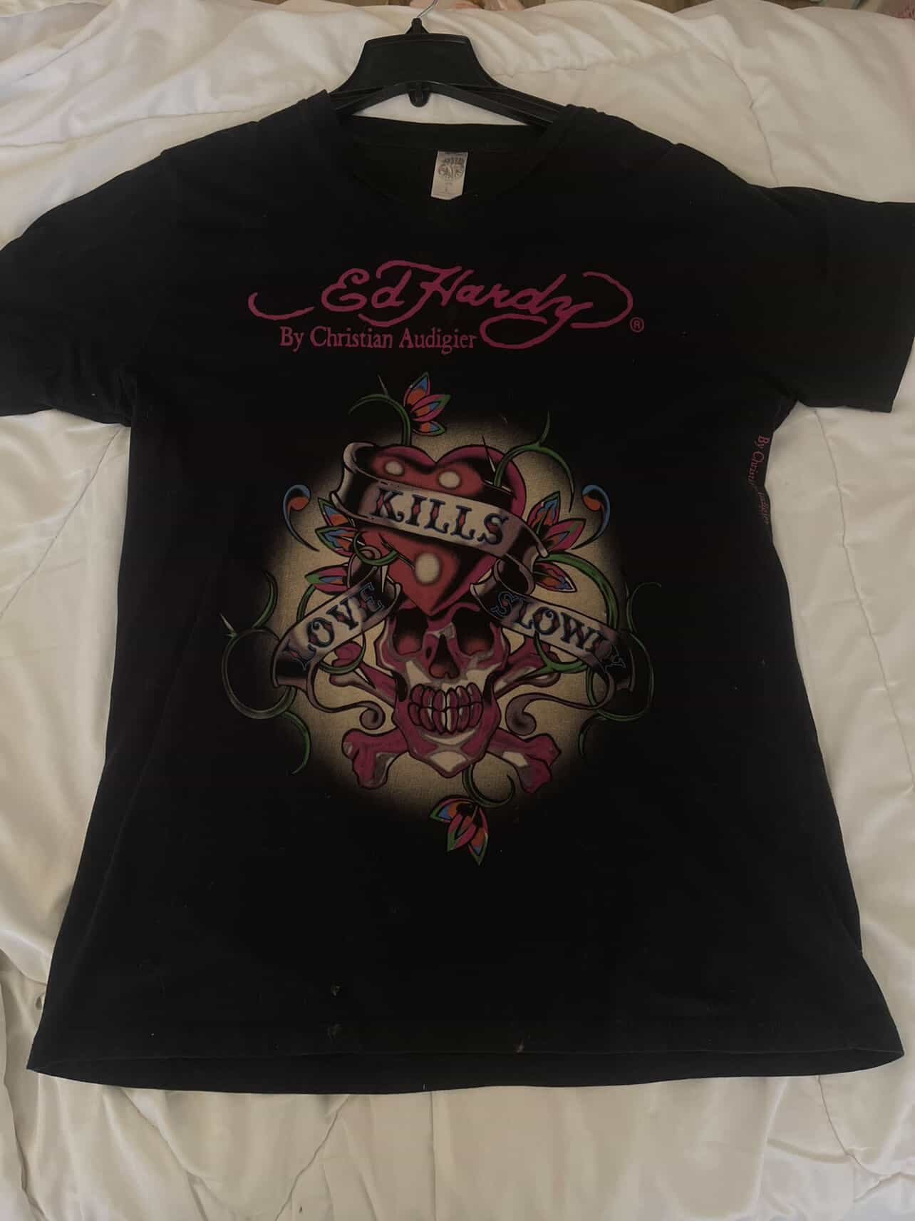 black ed hardy tee
