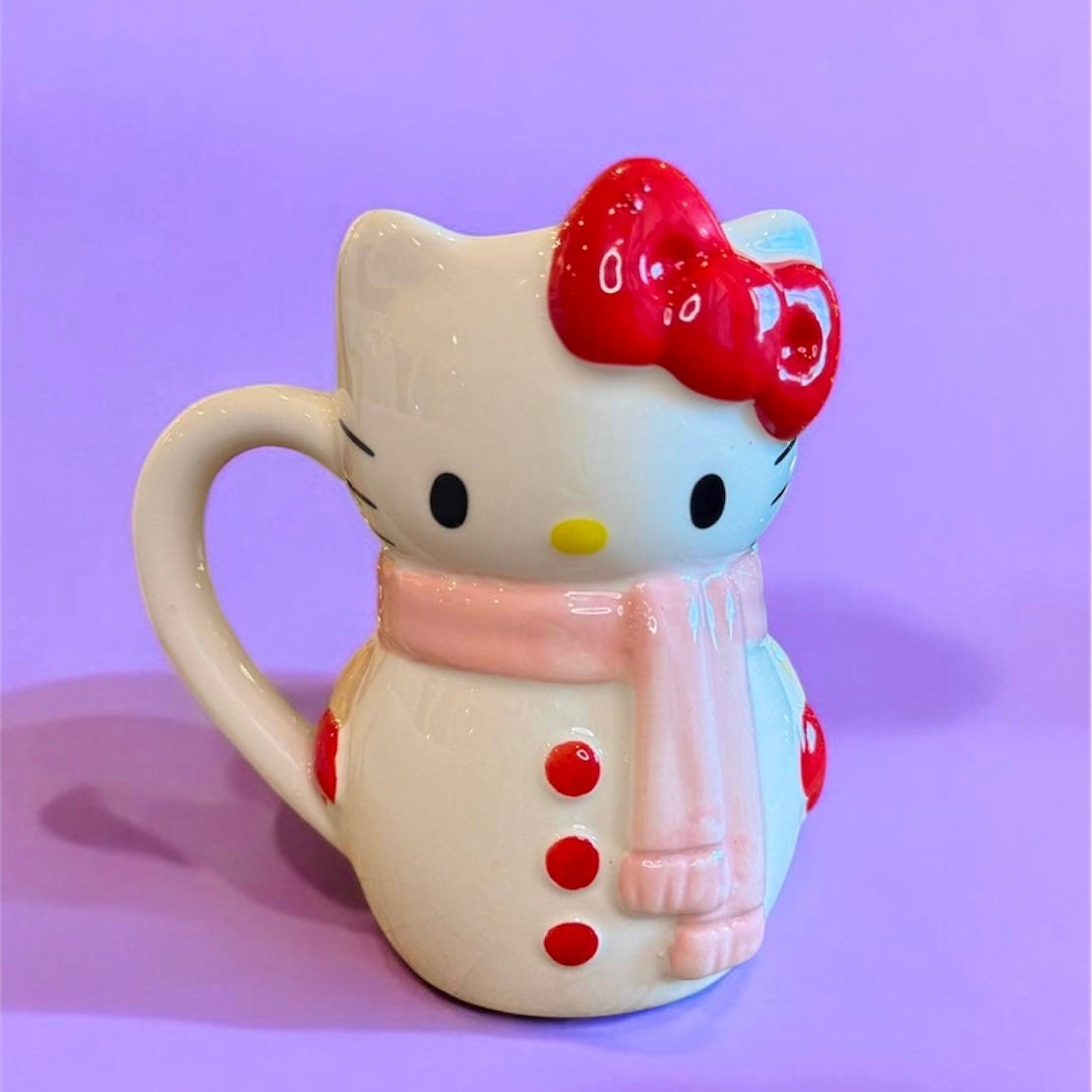hello kitty snowman mug