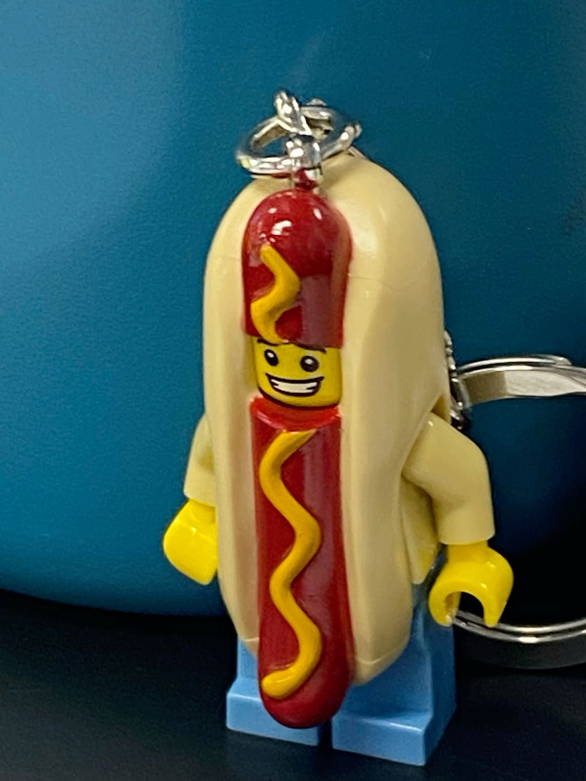 hotdog lego keychain