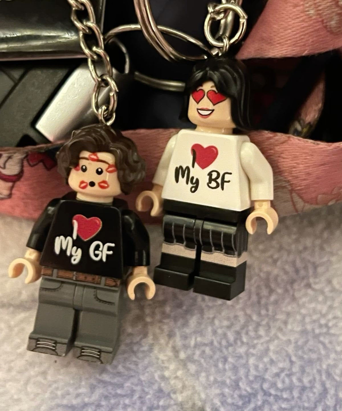 i love my bf/gf matching keychains