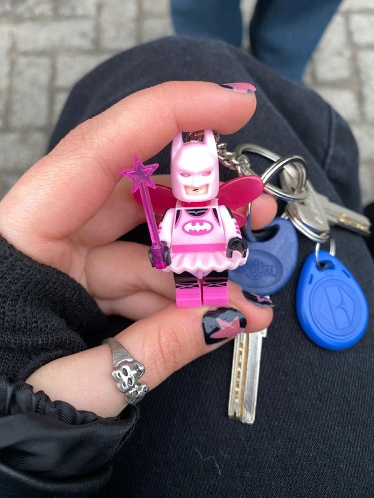 pink batman keychain
