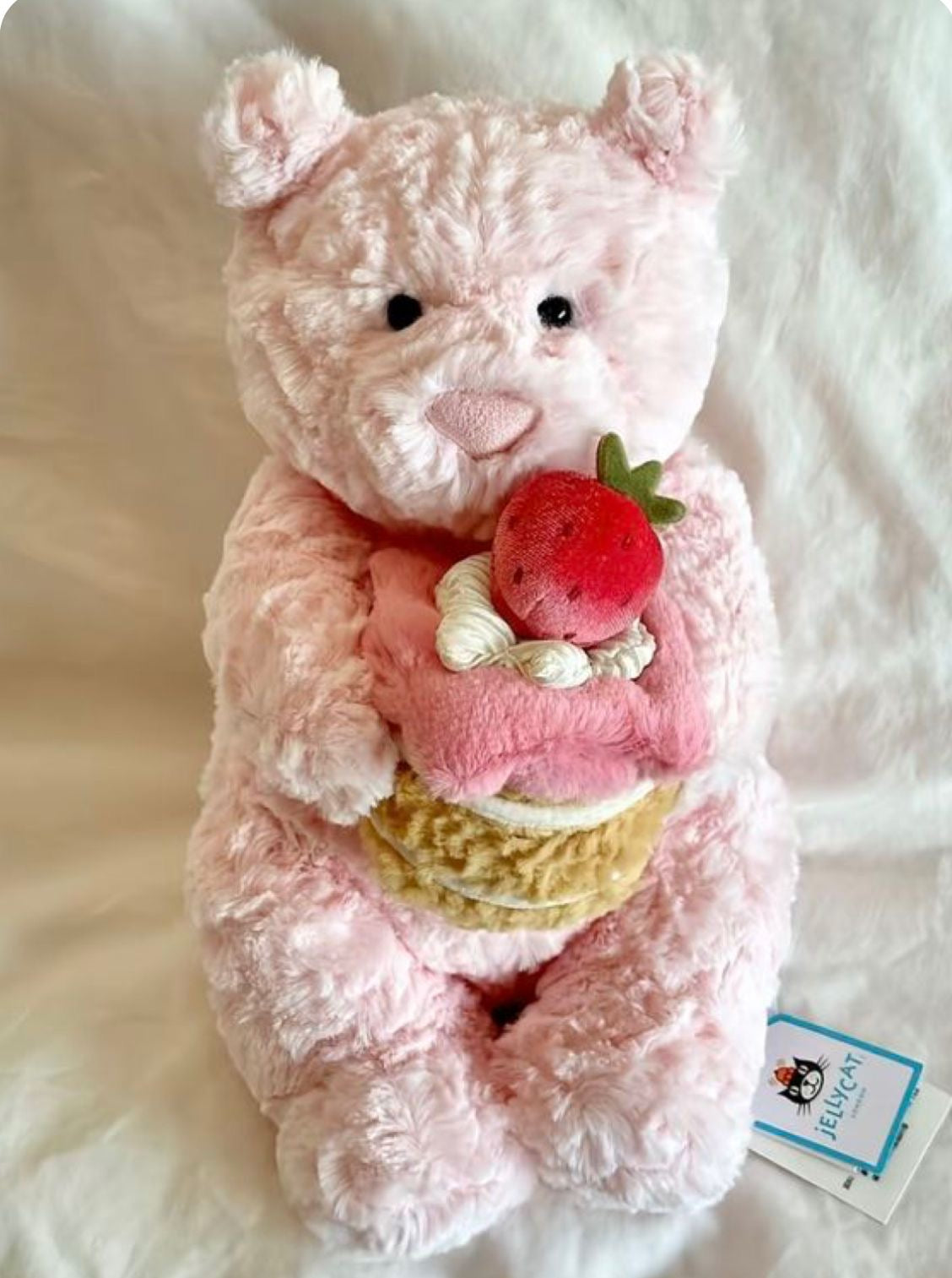 leola bear with strawberry cake jellycat🍓🍰