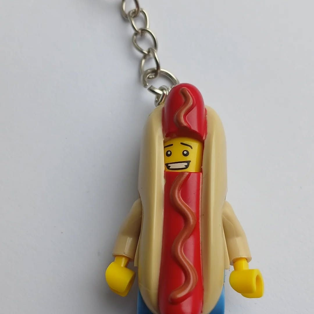 hotdog lego keychain
