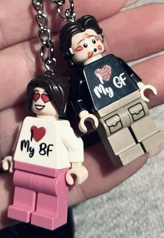 i love my bf/gf matching keychains