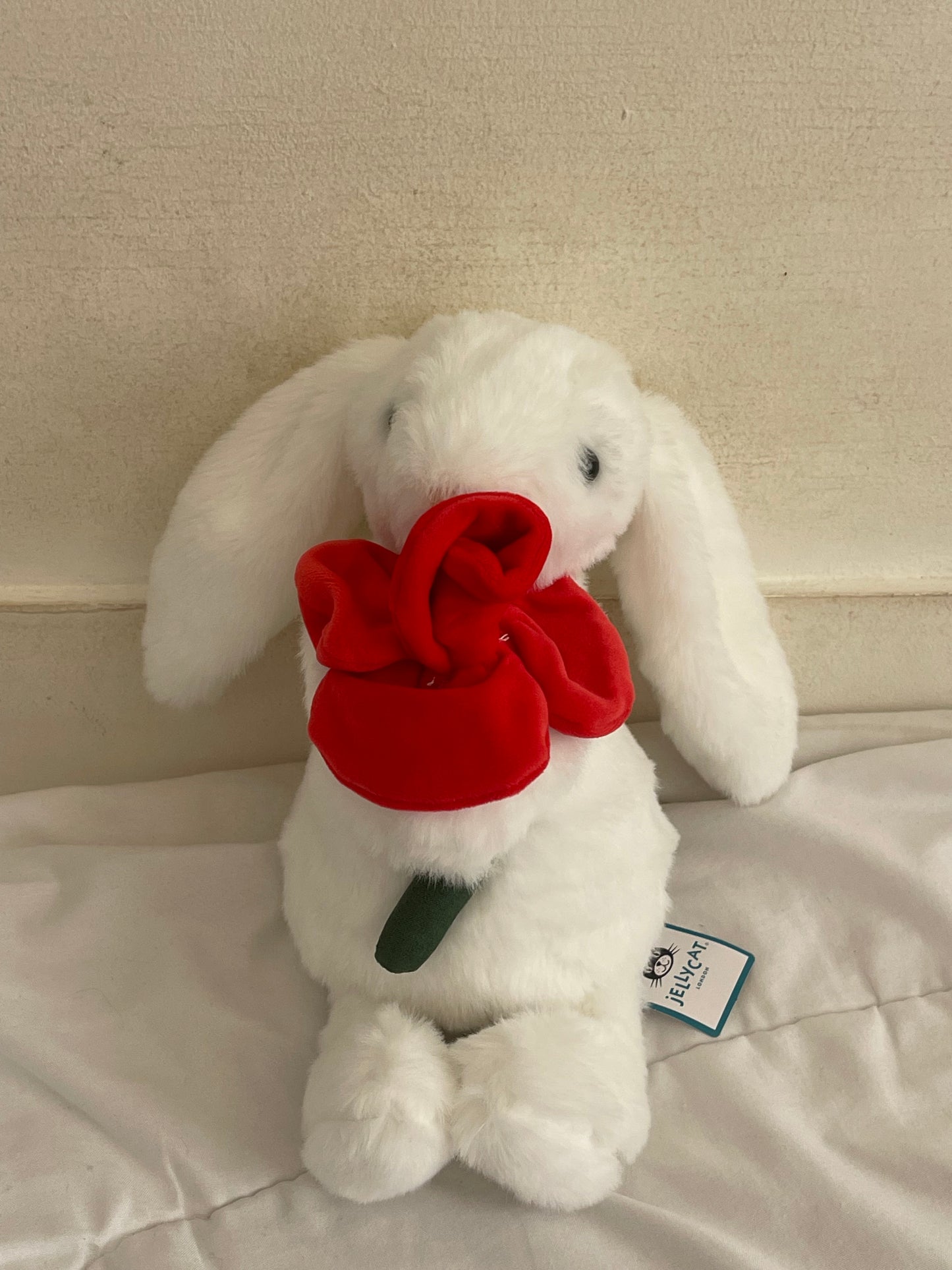 bunny with rose jellycat