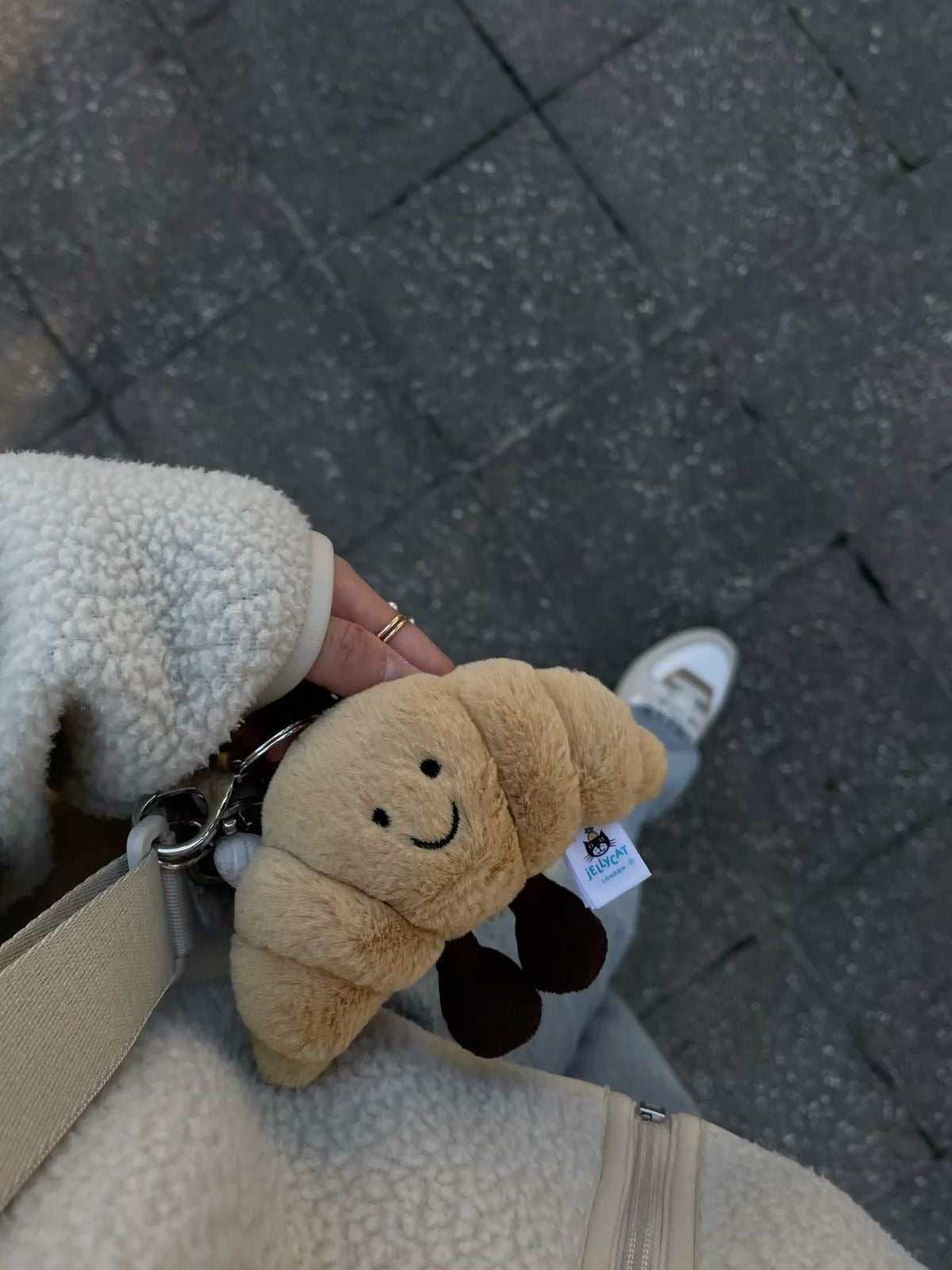 croissant jellycat keychain