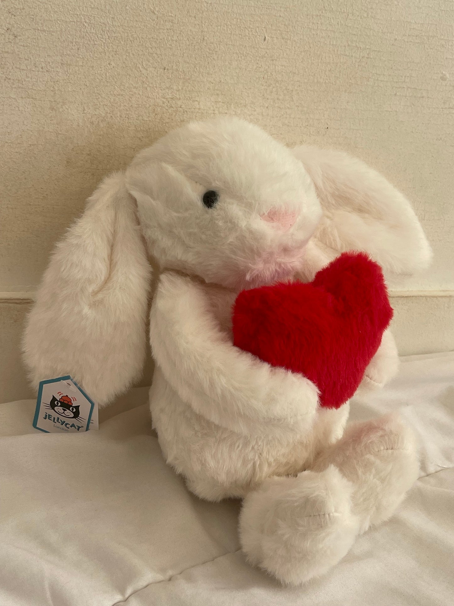 bashful bunny with heart jellycat