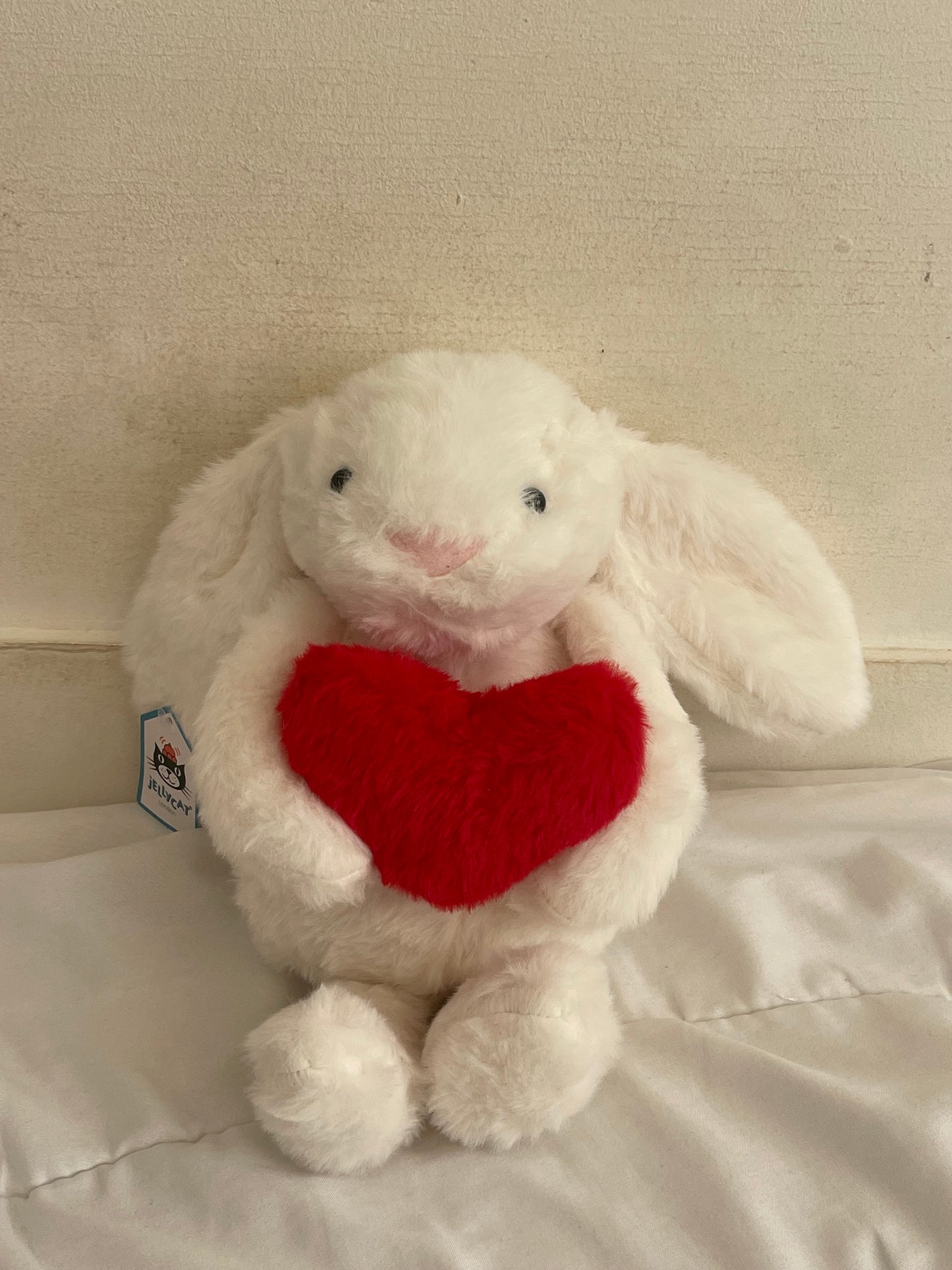 bashful bunny with heart jellycat