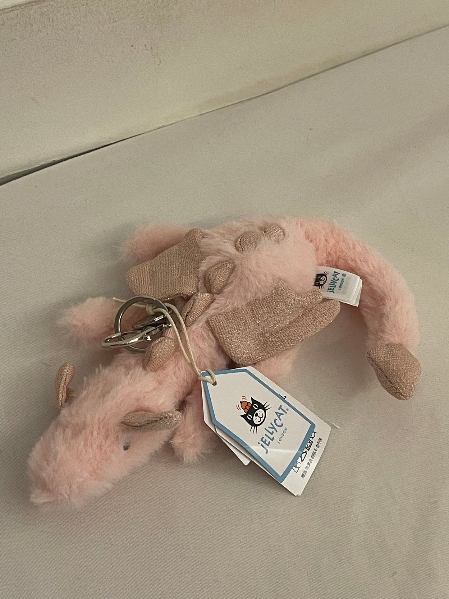 rose dragon jellycat keychain