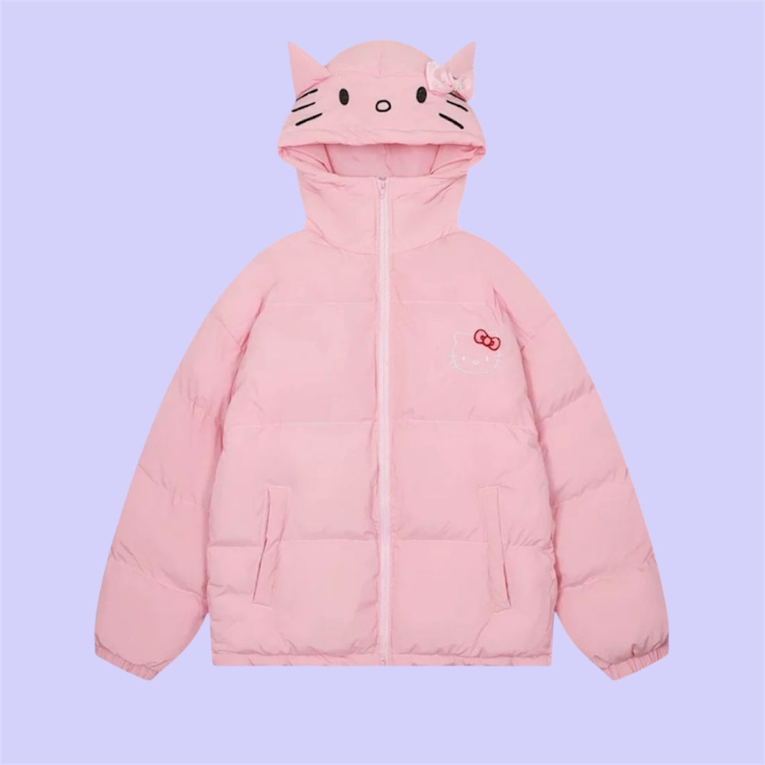 hello kitty pink puffer jacket