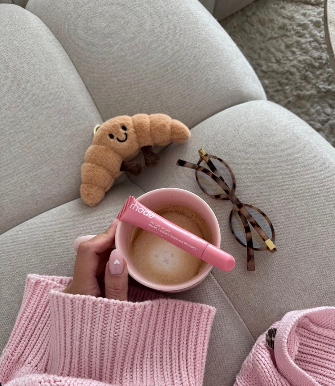 croissant jellycat keychain