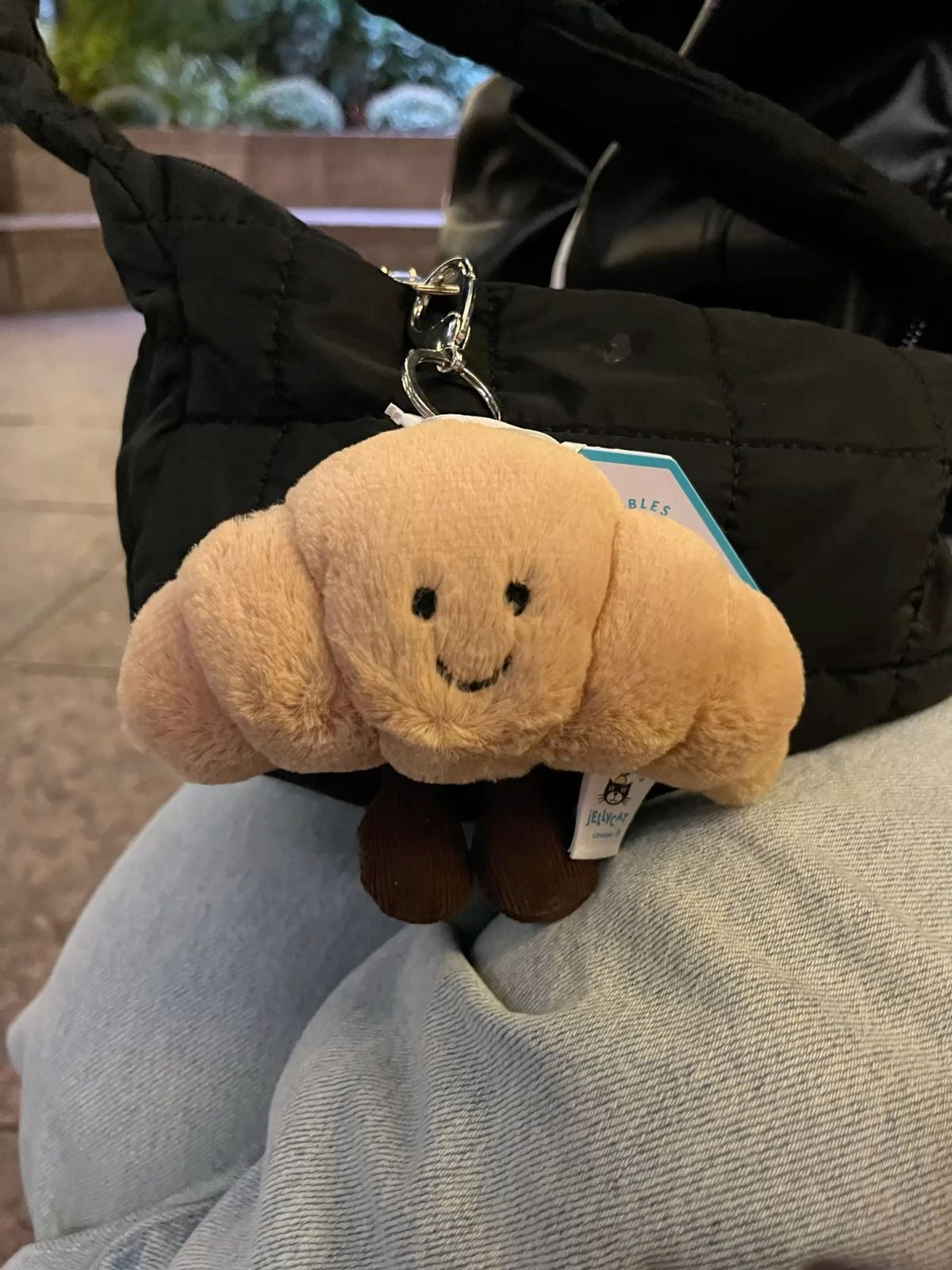 croissant jellycat keychain