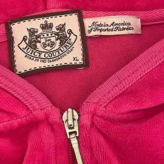 pink juicy couture zip up- size xl