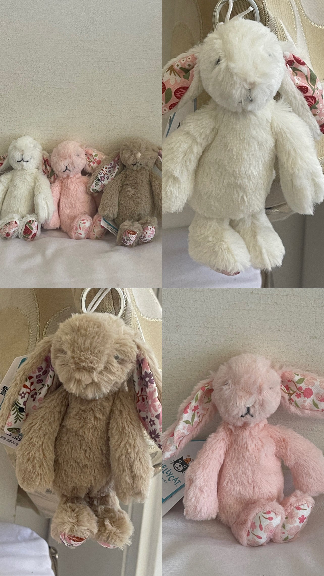 mini bunny jellycat keychain