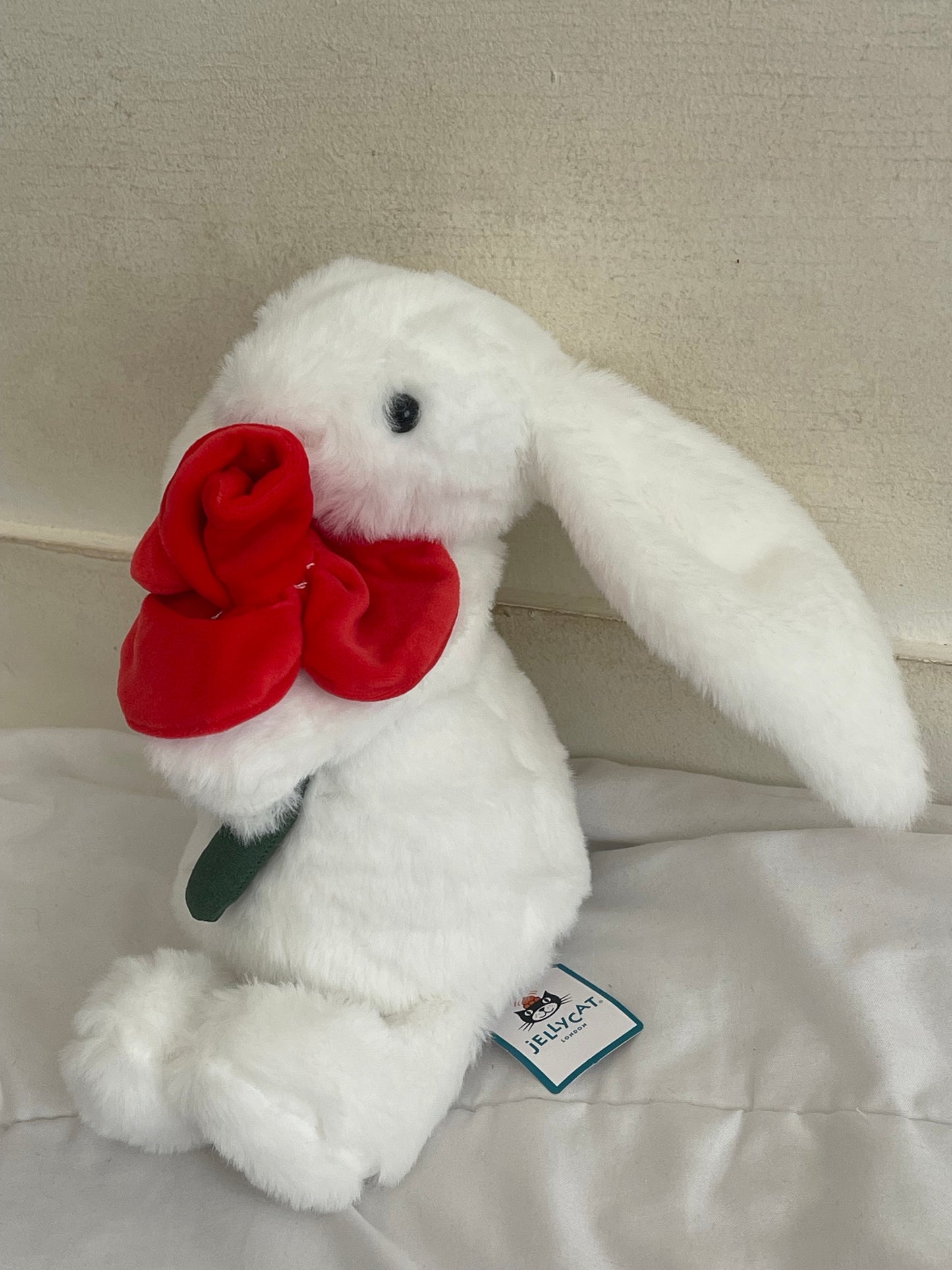 bunny with rose jellycat