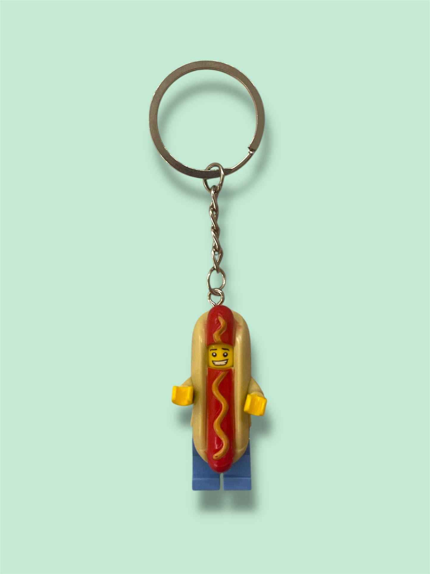 hotdog lego keychain